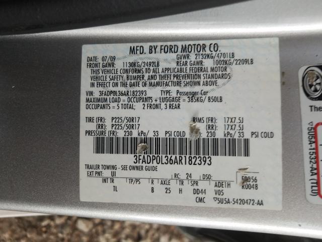 2010 FORD FUSION HYB 3FADP0L36AR182393