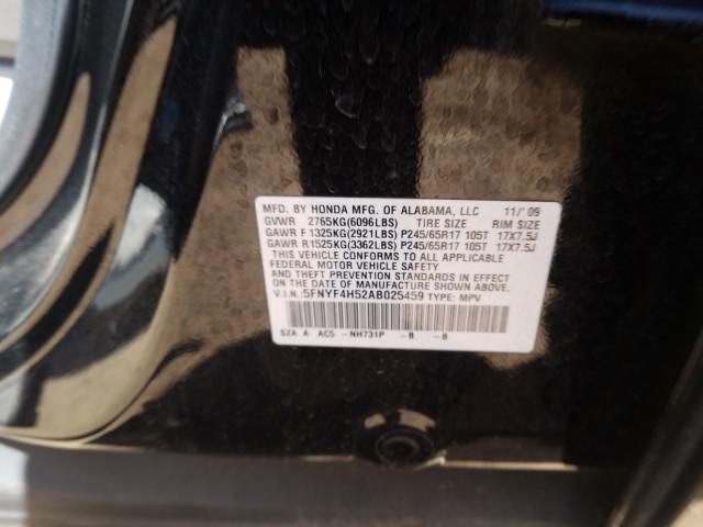 2010 HONDA PILOT EXL 5FNYF4H52AB025459