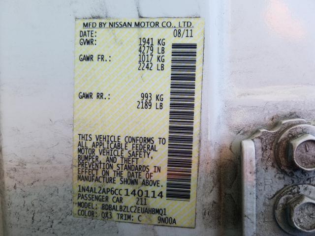 2012 NISSAN ALTIMA BAS 1N4AL2AP6CC140114