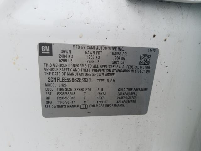 2011 CHEVROLET EQUINOX LT 2CNFLEE59B6286620