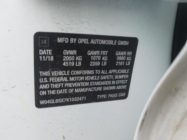 2019 BUICK REGAL PREF W04GL6SX7K1032471