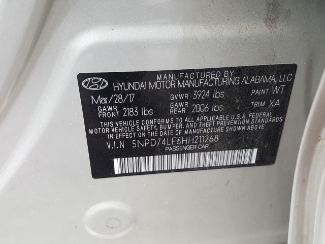 2017 HYUNDAI ELANTRA SE 5NPD74LF6HH211268