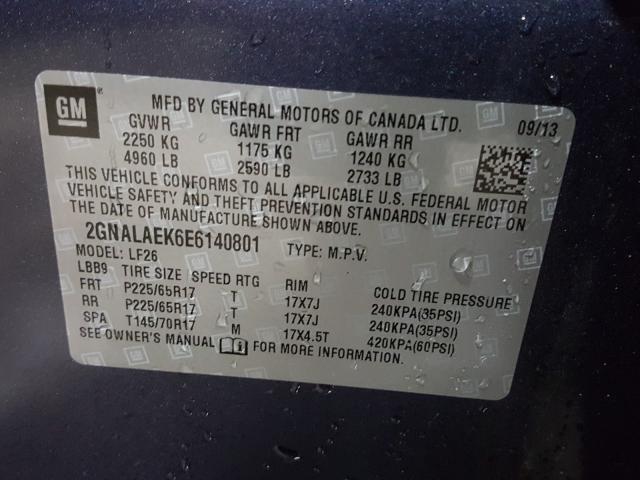 2014 CHEVROLET EQUINOX LS 2GNALAEK6E6140801