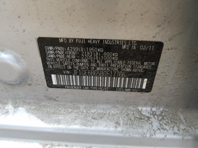 2011 SUBARU IMPREZA 2. JF1GE6B65BG517766