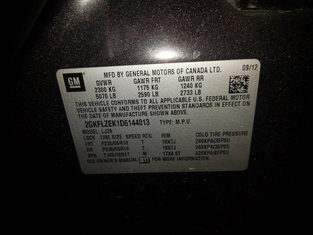 2013 GMC TERRAIN DE 2GKFLZEK1D6144013