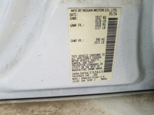 2016 NISSAN ALTIMA 2.5 1N4AL3AP1GC232615