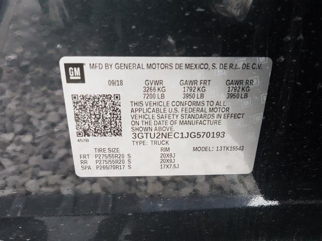 2018 GMC SIERRA K15 3GTU2NEC1JG570193