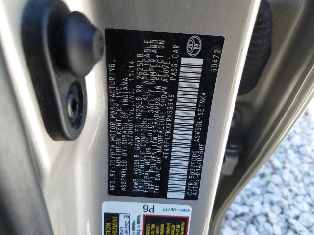 2015 TOYOTA CAMRY LE 4T4BF1FKXFR459948