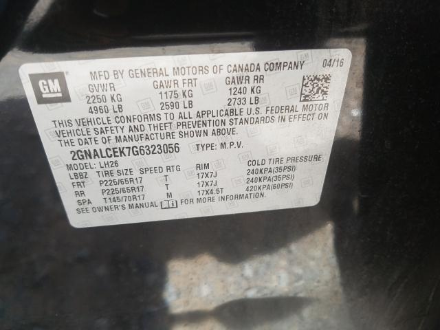 2016 CHEVROLET EQUINOX LT 2GNALCEK7G6323056