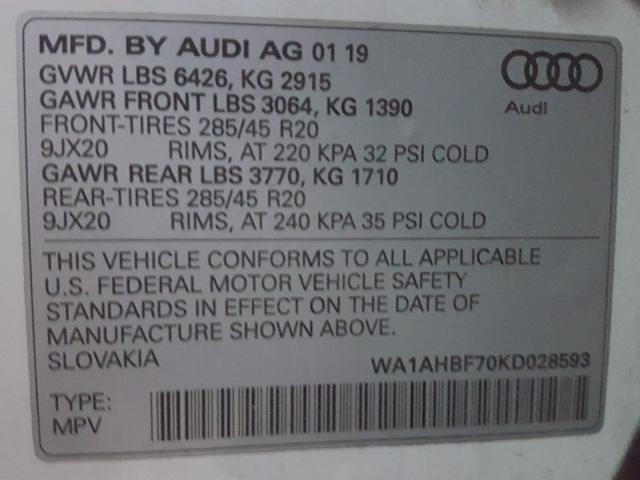 VIN WA1AHBF70KD028593 2019 Audi Q7, Premium no.10