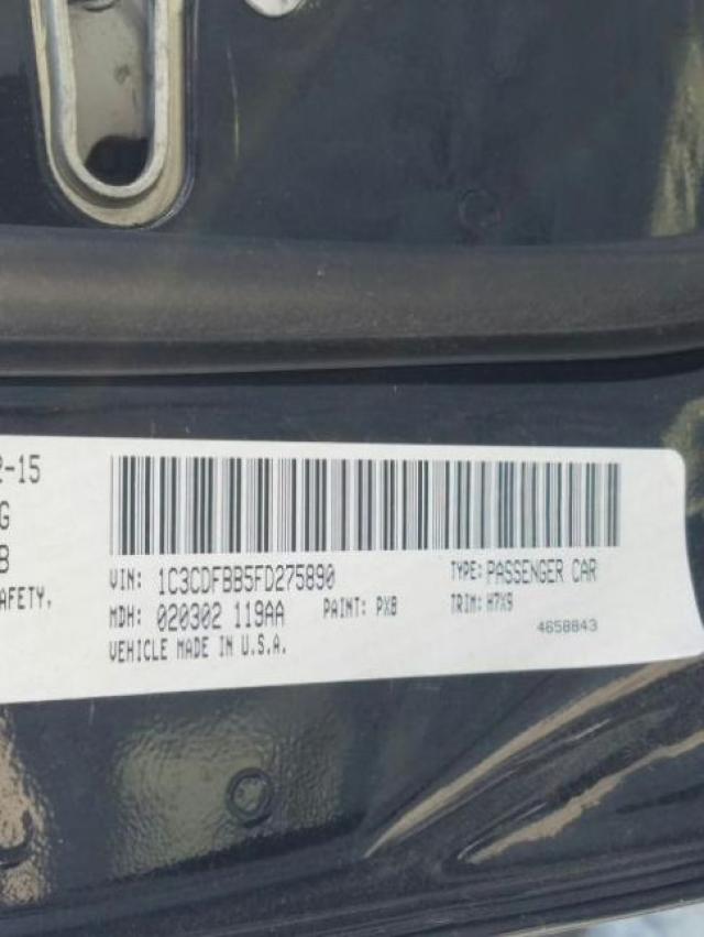 2015 DODGE DART SXT 1C3CDFBB5FD275890