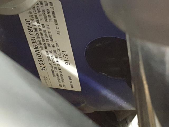 2017 YAMAHA FZ6 R JYARJ18E9HA015074