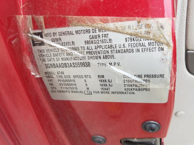2010 CHEVROLET HHR LS 3GNBAADB3AS559938