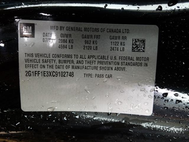 2012 CHEVROLET CAMARO LT 2G1FF1E3XC9102748