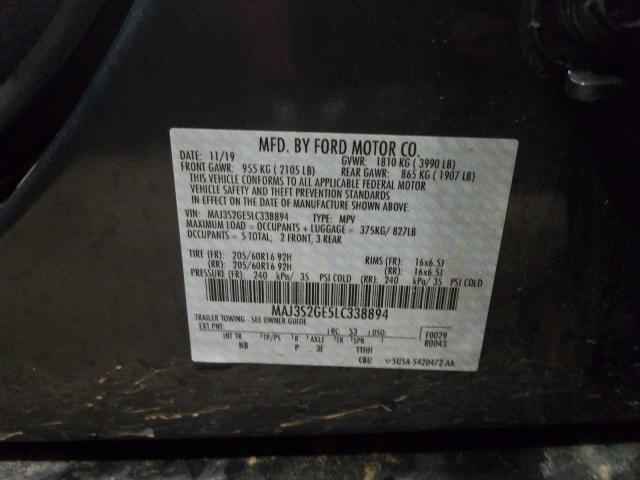 2020 FORD ECOSPORT S MAJ3S2GE5LC338894