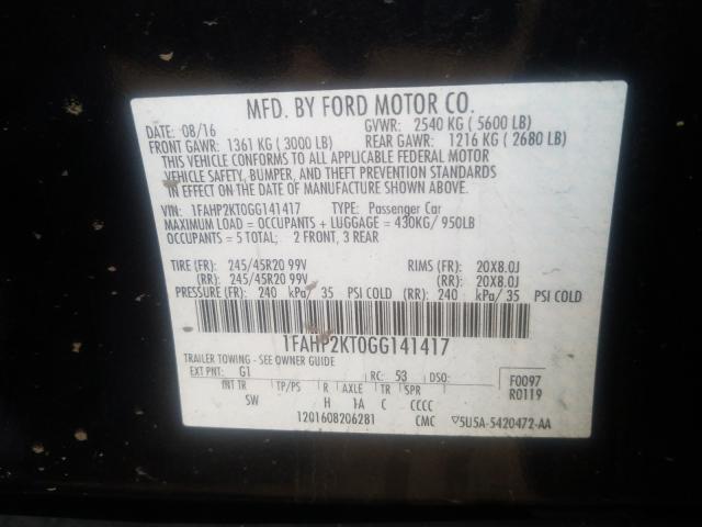 2016 FORD TAURUS SHO 1FAHP2KT0GG141417