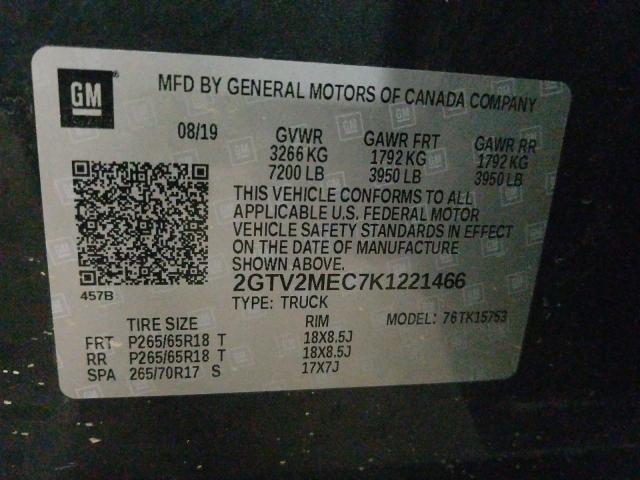 2019 GMC SIERRA LIM 2GTV2MEC7K1221466