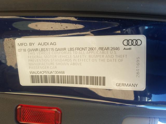 2018 AUDI S5 PRESTIG WAUC4CF59JA130468