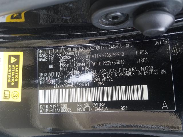 2015 LEXUS RX 350 2T2ZK1BA4FC189761