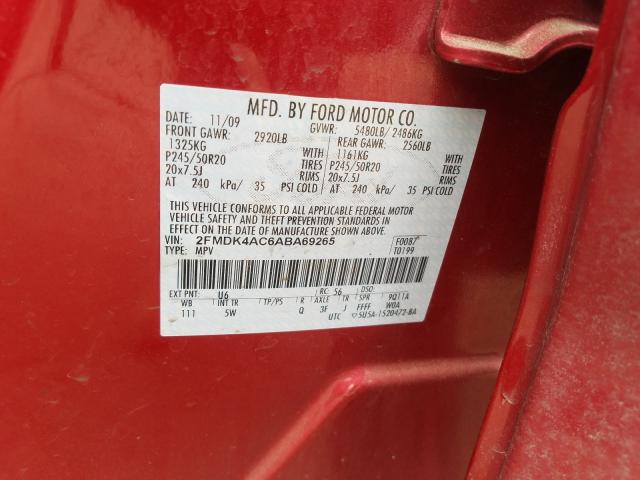 2010 FORD EDGE SPORT 2FMDK4AC6ABA69265
