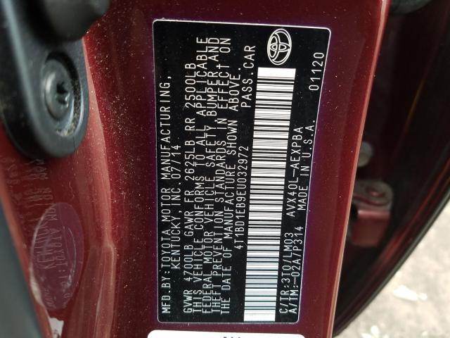 2014 TOYOTA AVALON HYB 4T1BD1EB9EU032972