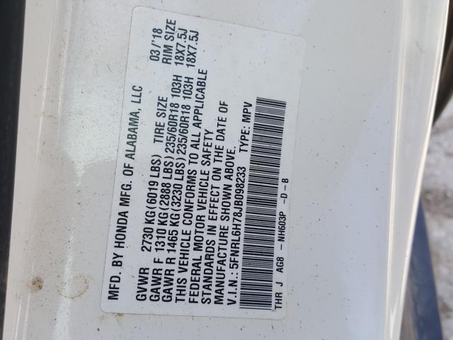 2018 HONDA ODYSSEY EX 5FNRL6H78JB098233
