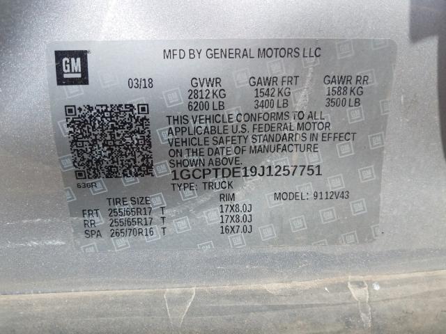 2018 CHEVROLET COLORADO Z 1GCPTDE19J1257751