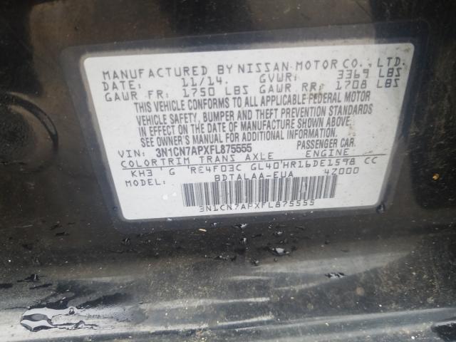 2015 NISSAN VERSA S 3N1CN7APXFL875555