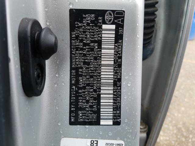 2013 TOYOTA COROLLA BA 2T1BU4EE8DC967461