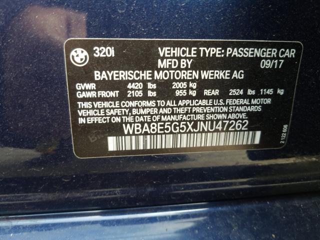 2018 BMW 320 XI WBA8E5G5XJNU47262