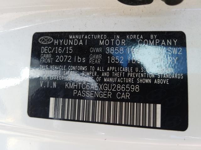 2016 HYUNDAI VELOSTER T KMHTC6AEXGU286598