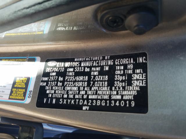 2011 KIA SORENTO BA 5XYKTDA23BG134019