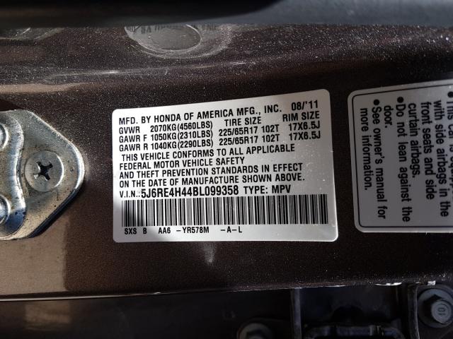 2011 HONDA CR-V SE 5J6RE4H44BL099358
