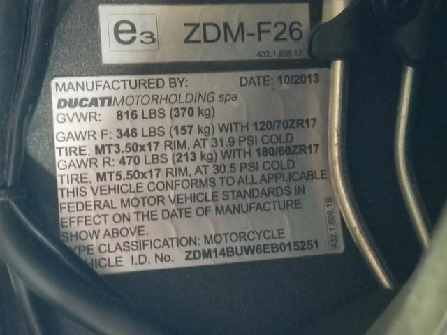2014 DUCATI SUPERBIKE ZDM14BUW6EB015251