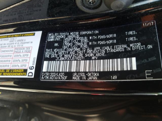 2018 LEXUS GX 460 JTJBM7FX7J5192271