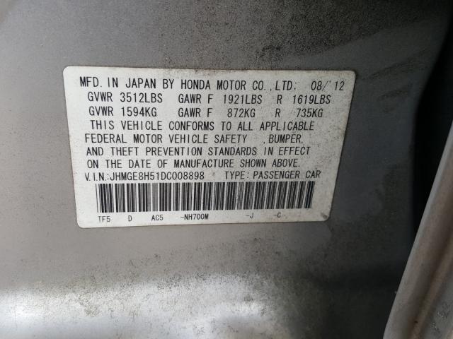 2013 HONDA FIT SPORT JHMGE8H51DC008898