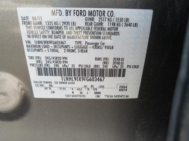 2015 LINCOLN MKS 1LNHL9EK9FG603467