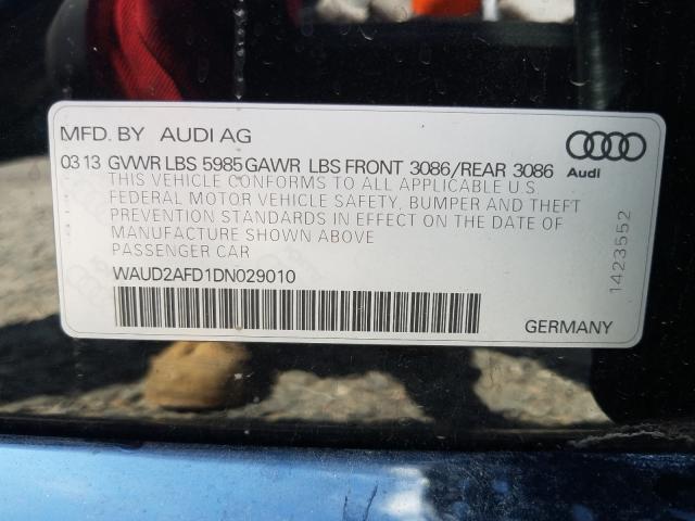 2013 AUDI S8 QUATTRO WAUD2AFD1DN029010