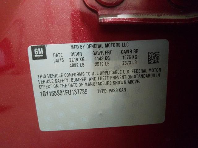 2015 CHEVROLET IMPALA LTZ 1G1165S31FU137739