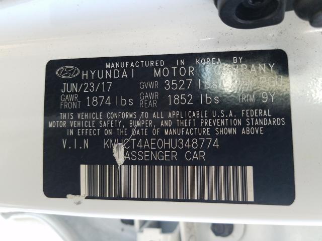 2017 HYUNDAI ACCENT SE KMHCT4AE0HU348774