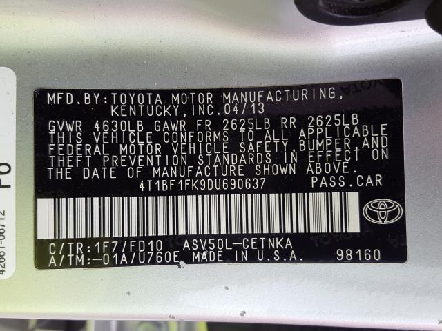 VIN 3FA6P0CD6LR136504 2020 Ford Fusion, Sel no.10