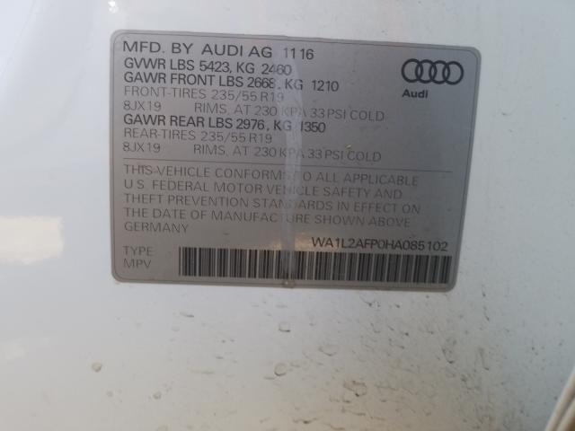 VIN WA1L2AFP0HA085102 2017 Audi Q5, Premium Plus no.10