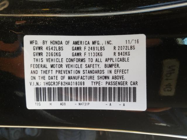 2017 HONDA ACCORD EXL 1HGCR3F82HA018069