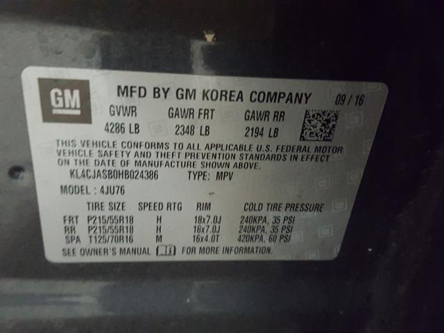 2017 BUICK ENCORE PRE KL4CJASB0HB024386
