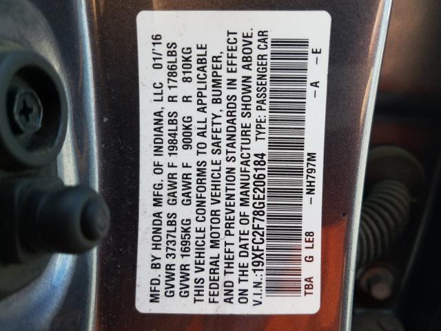 2016 HONDA CIVIC EX 19XFC2F78GE206184