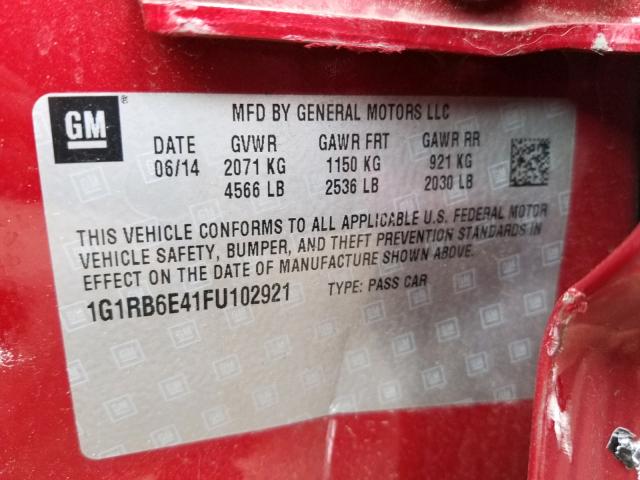 VIN 1G1RB6E41FU102921 2015 Chevrolet Volt no.10