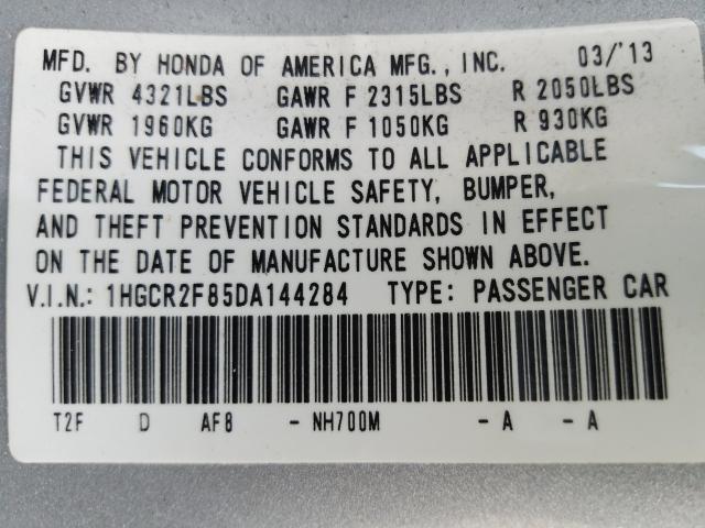 2013 HONDA ACCORD EXL 1HGCR2F85DA144284