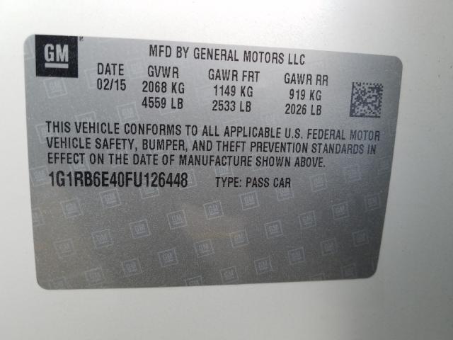 VIN 1G1RB6E40FU126448 2015 Chevrolet Volt no.10