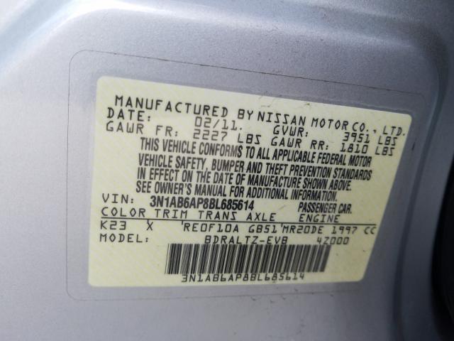 2011 NISSAN SENTRA 2.0 3N1AB6AP8BL685614