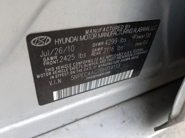 2011 HYUNDAI SONATA SE 5NPEC4AC7BH114113